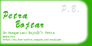 petra bojtar business card